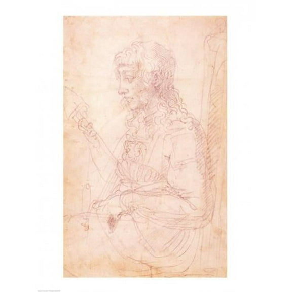 W.40 Sketch of A Female Figure Poster Print by Michelangelo Buonarroti - 18 x 24 in.