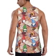 thumbnail image 3 of Fotbe Gnomes Books Tea Cups Pattern Men's Quick Dry Workout Tank Top Gym Muscle Tee Fitness Bodybuilding Sleeveless T Shirt Breathable Workout Shirt-XX-Large, 3 of 9