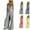 Black, variant on Bmawag Jumpsuits for Women Summer Boho Plus Size Sleeveless Wide Leg Rompers & Overalls Casual Loose Plaid Print Summer Wide Leg Bib Linen Pants