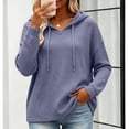 thumbnail image 3 of Perfectbot Womens Lightweight Waffle Knit Hoodie Pullover V Neck Long Sleeve Fall Casual Sweatshirt, 3 of 6