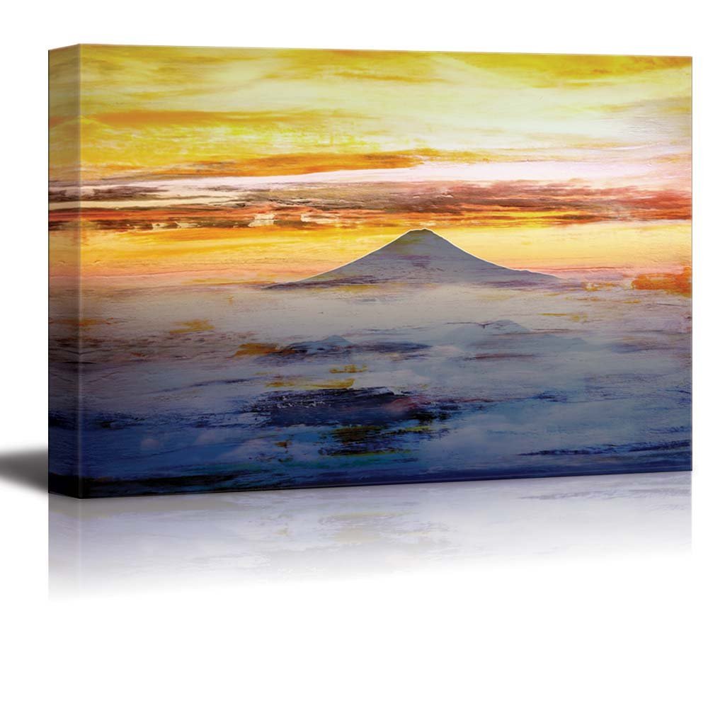 Abstract Canvas Art - Mountain at Sunrise - Giclee Print Modern Wall ...