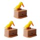thumbnail image 1 of Wosthever Caja de palillos de Estuche de almacenamiento de palillos de Dispensador automático Forma de pájaro Soporte de plástico ABS, Pájaro amarillo espalda rosa 3piezas Wosthever CBP155259, 1 of 6