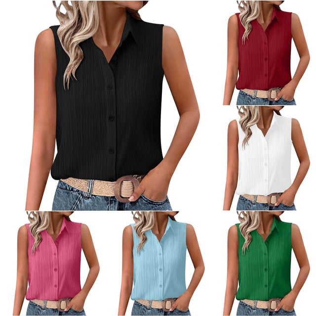 Sudadera con capucha para mujer,Cárdigan sin mangas con botones para mujer, top holgado de verano con cuello en V, ropa informal de color liso, sopatenor