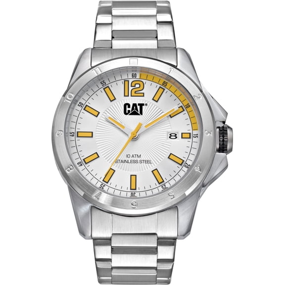 Caterpillar by Caterpillar Men's Stainless Steel Wristwatch, Silver, Yellow