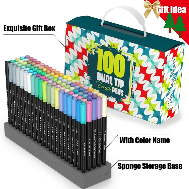  GC 100 Dual Tip Brush Pen Coloring Markers Set