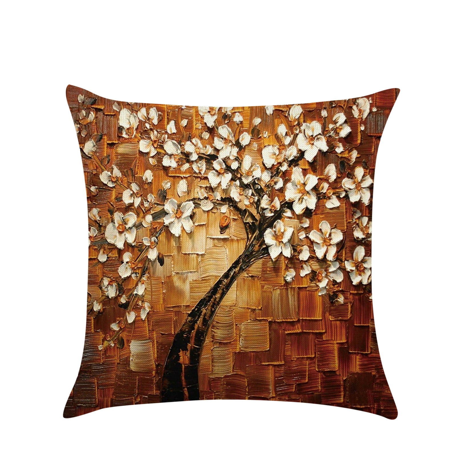 Colorful Flowers Deer Cotton Linen Cushion Cover Throw Pillow Home Decor B582 