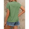 thumbnail image 4 of Womens Blouses Summer Casual Cap Short Sleeve Tops Basic Textured Solid Color Round Neck T Shirts Blouse, 4 of 8