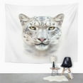 thumbnail image 2 of ZEALGNED Snow Leopard Face on White Wall Art Hanging Tapestry Home Decor for Living Room Bedroom Dorm 51x60 inch, 2 of 2