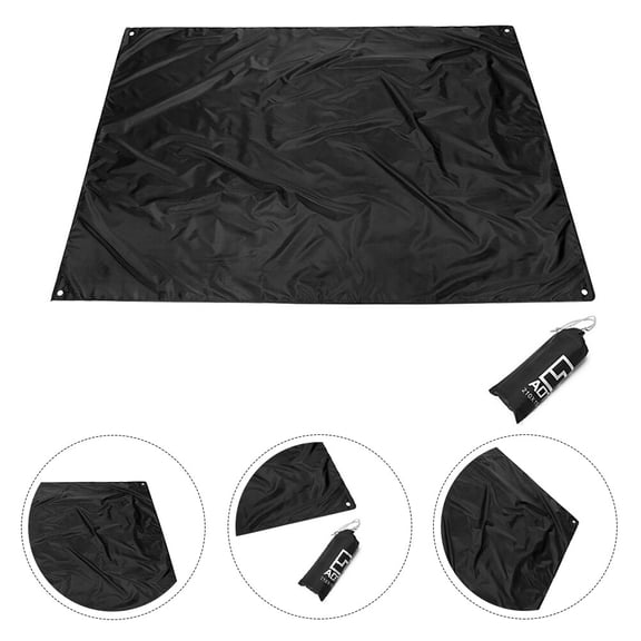 Omeite Floor mat outdoor picnic mat tent Oxford cloth camping beach cushion (black - 210 * 150)