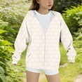 thumbnail image 4 of SonxaHe Little Girl' Hooded Jacket Dots Print Zip Up Loose Sweatshirt Lightweight Fall Casual Jackets Pink,Sized 6-7, 4 of 4