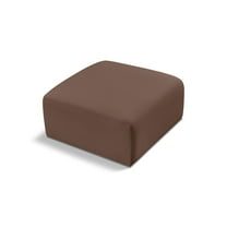 Meridian Furniture Arc Brown Vegan Leather Ottoman