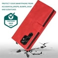 thumbnail image 2 of Allytechgroup Flip Wallet Case for Samsung Galaxy S24 Ultra with Credit Card Slot, RFID Blocking PU Leather Stand Shell Wrist Strap Shockproof Full Body Protective for Galaxy S24 Ultra, Red, 2 of 7