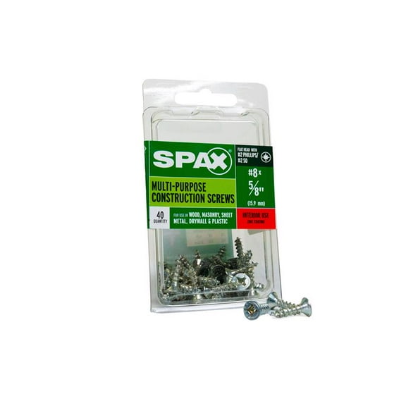 Spax 4101010400162 Multi-Material Screws, 8x5/8", BX/40