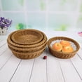 thumbnail image 4 of [BIG CLEARANCE]Wicker Woven Round Basket Bread Tray Serving For Food Fruit Cosmetic Storage Tabletop Bathroom Storage Kitchen Organizer, 4 of 5