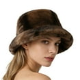 thumbnail image 4 of Bucket Hats for Woman Winter Clothing Fluffy Fuzzy Fitness Soft Fisherman Cap Men's Hats & Caps Brown, 4 of 9