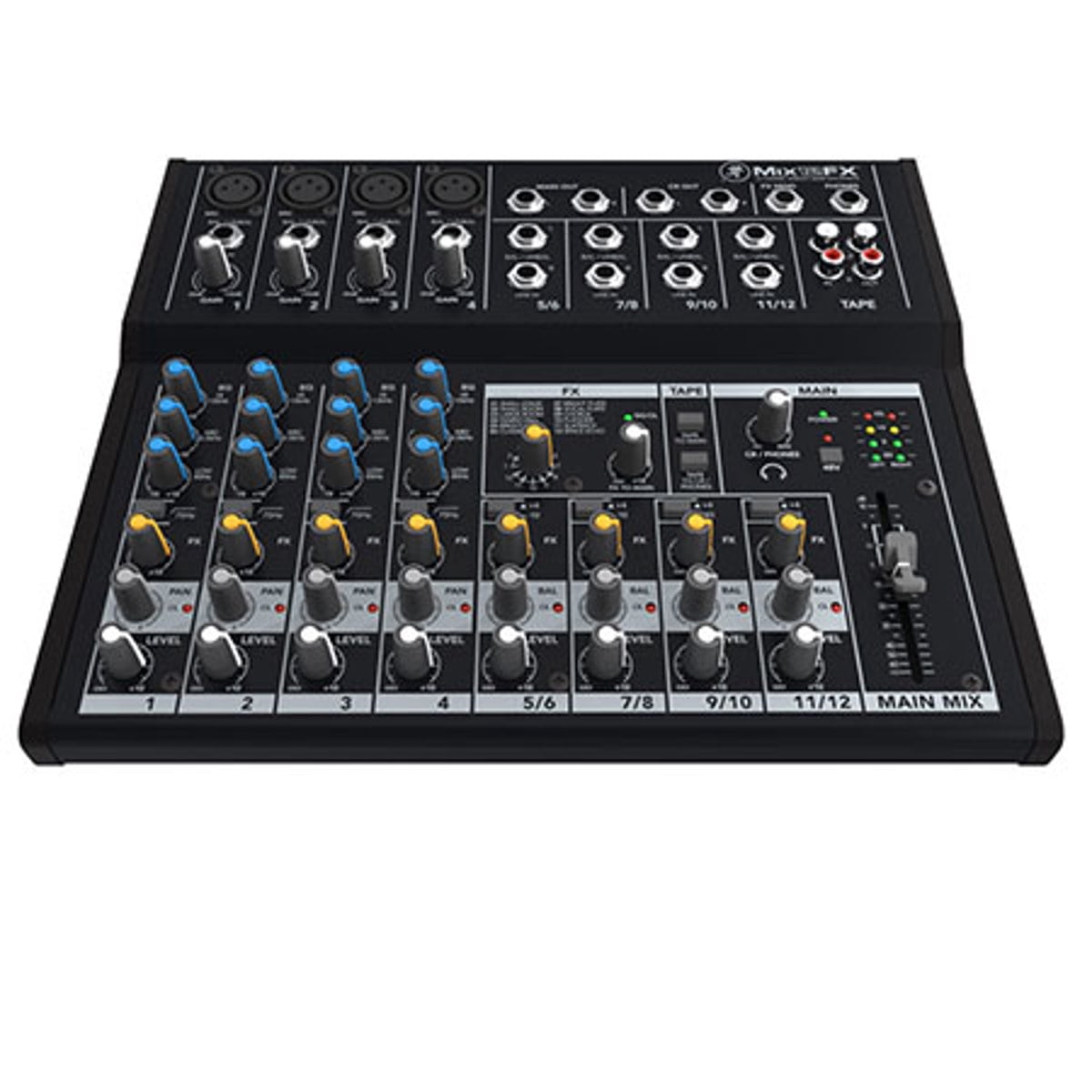 Mackie Mix12FX 12-Channel Compact Mixer with Effects, Bundle with TAPH100 Headphones and 2x XLR Cable