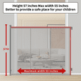 thumbnail image 2 of Fairy Baby Retractable Baby Gate Extra Tall 57'' Wide 55'' Wall Mounted Gate for Babies& Dogs, Grey, 2 of 7