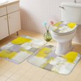 thumbnail image 2 of Yellow Bath Mat 3 Piece Bathroom Rug Set, Modern Geometric Grey Oil Painting Abstract Non Slip Bath Rug Contour Mat and Toilet Lid Cover, Absorbent Shower Mats Soft Bath Rugs and Mats Sets, 2 of 8