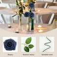 thumbnail image 2 of Artificial Flowers Navy Blue Roses 100PCS Real Looking Foam Fake Roses with Leaves and for DIY Wedding Bouquets Bridal Shower Centerpieces Party Decorations, 2 of 9
