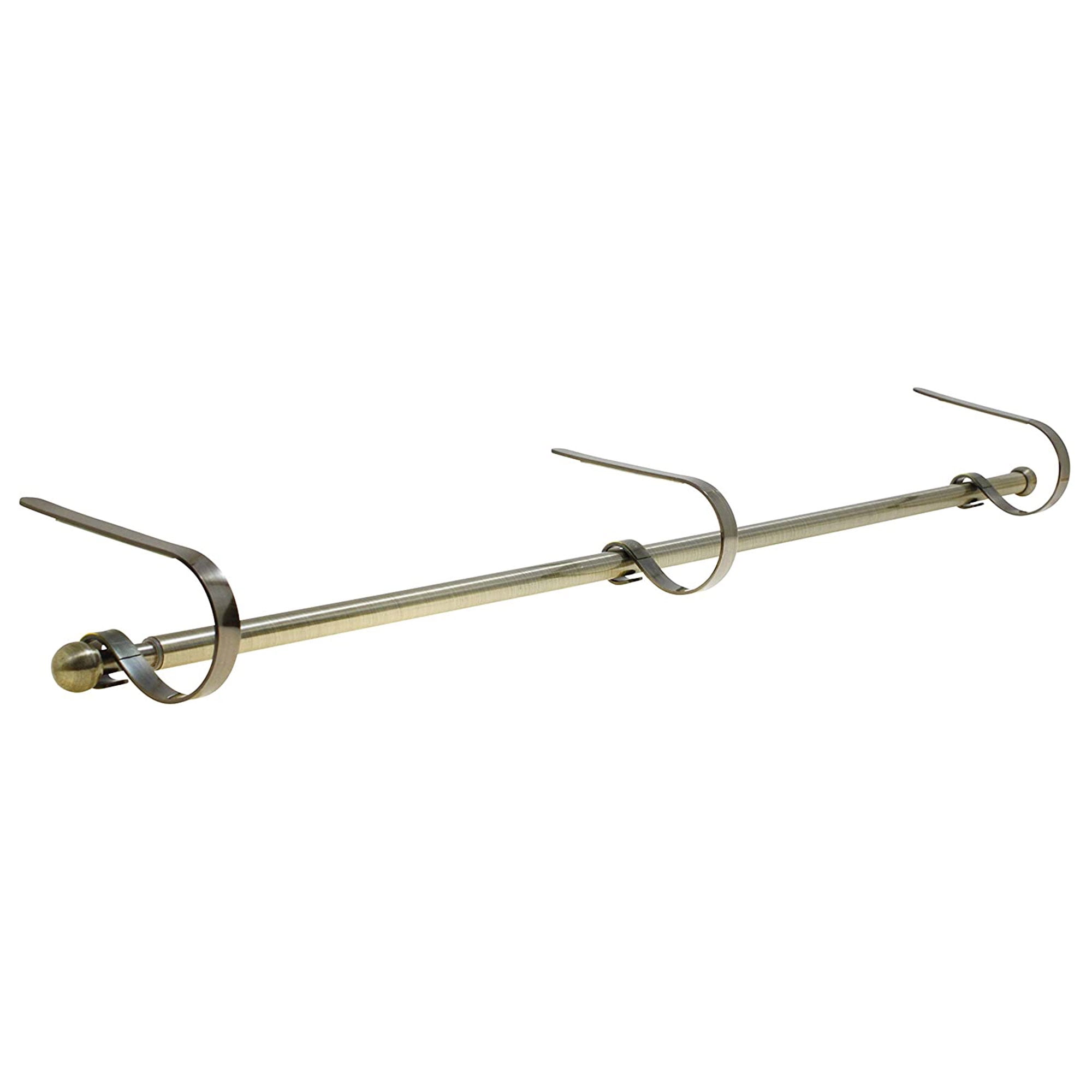 Haute Decor Expandable Holiday MantleClip Stocking Holder Rod, Brass