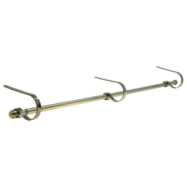 Haute Decor Expandable Holiday MantleClip Stocking Holder Rod, Brass