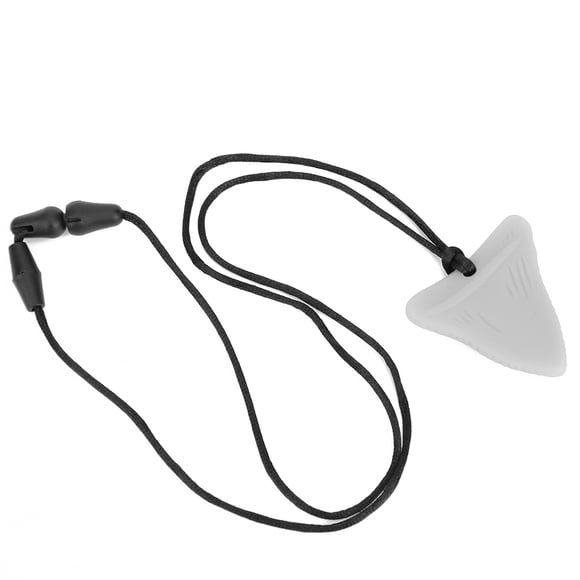 Collar de dentición de silicona para bebés, juguete para masticar, mordedor para niños autistas, collar con colgante, color blanco perla