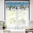 thumbnail image 5 of Christmas Valances for Windows Snowman Christmas Tree Forest Winter Snow Blue Rod Pocket Curtain Valance Window Treatment Short Curtains for Kitchen Living Room, 58"x16", 5 of 5