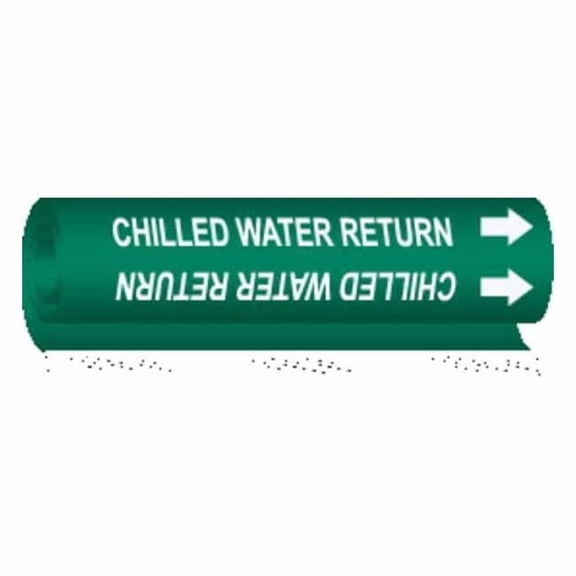 Brady Pipe Marker,Chilled Water Return,Green, 5647-I 5647-I