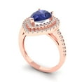 thumbnail image 2 of Halo Engagement Ring for Women - 2.48ct Simulated Tanzanite in 14K Rose Gold Promise Ring, 2 of 6