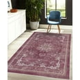 thumbnail image 4 of Vintage Decorative Rug, Floral Artwork Curlicue Motifs in Warm Colors with Bohemian Themed Ornaments, Quality Carpet for Bedroom Dorm and Living Room, 6 Sizes, Dark Magenta, by Ambesonne, 4 of 4