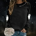 thumbnail image 2 of XIAONU Sweatshirts For Womens Halloween Cute Ghost Long Sleeve Printed Tops Pleasure Baggy Crewneck Pullover Sweatshirt, 2 of 5