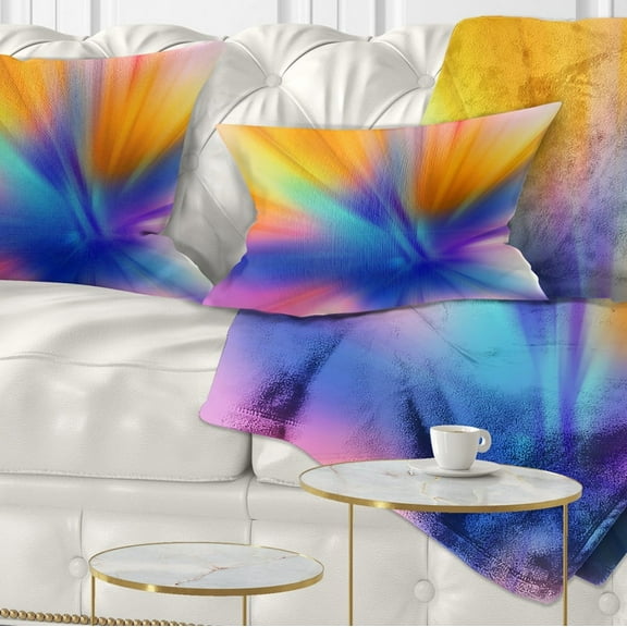 Designart Rays of Speed Yellow - Abstract Throw Pillow - 12x20