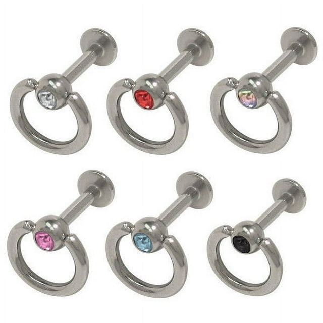 Door Knocker Labret Monroe avec CZ Gem - 6 Couleurs Disponibles