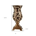 thumbnail image 2 of 20" Espresso Damask Round Polyresin Urn Vase, 2 of 6