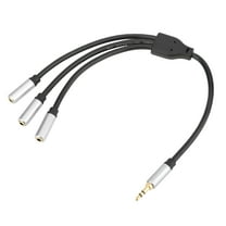 GJX 1 Male to 3 Female AUX 3.5mm for Shared Stereo Listening 3-Way Audio Splitter Cable