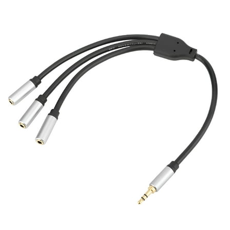 GJX 1 Male to 3 Female AUX 3.5mm for Shared Stereo Listening 3-Way Audio Splitter Cable