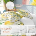 thumbnail image 3 of Watercolor Lemon Bedding 3 Piece Duvet Cover Set Full Size, Eucalyptus Leaf Fruit Yellow Flower Soft Microfiber Comforter Cover with Zipper Closure & Pillowcases, Wrinkle & FadeResistant Quilt Cover, 3 of 9