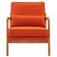 thumbnail image 6 of Mid-Century Accent Chair with Lumbar Pillow,Upholstered Lounge Chair with Padded Back and Seat Cushion,Reading Chair with Oak Armrest,Single Sofa Chair with Wood Frame, for Bedroom,Living Room,Office, 6 of 9