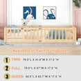 thumbnail image 3 of Bellemave Queen Size Floor Beds,Wood Montessori Bed with Fence Railings & Support Slats,No Box Spring Needed,Natural, 3 of 9