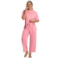 thumbnail image 4 of DAKIMOE Lounge Sets for Women Short Sleeve Tops and Long Pants Soft Comfy Pajamas Set 2 Piece Loungewear Nightwear Pjs Sleepwear Outfits for Women S-XXL, 4 of 7