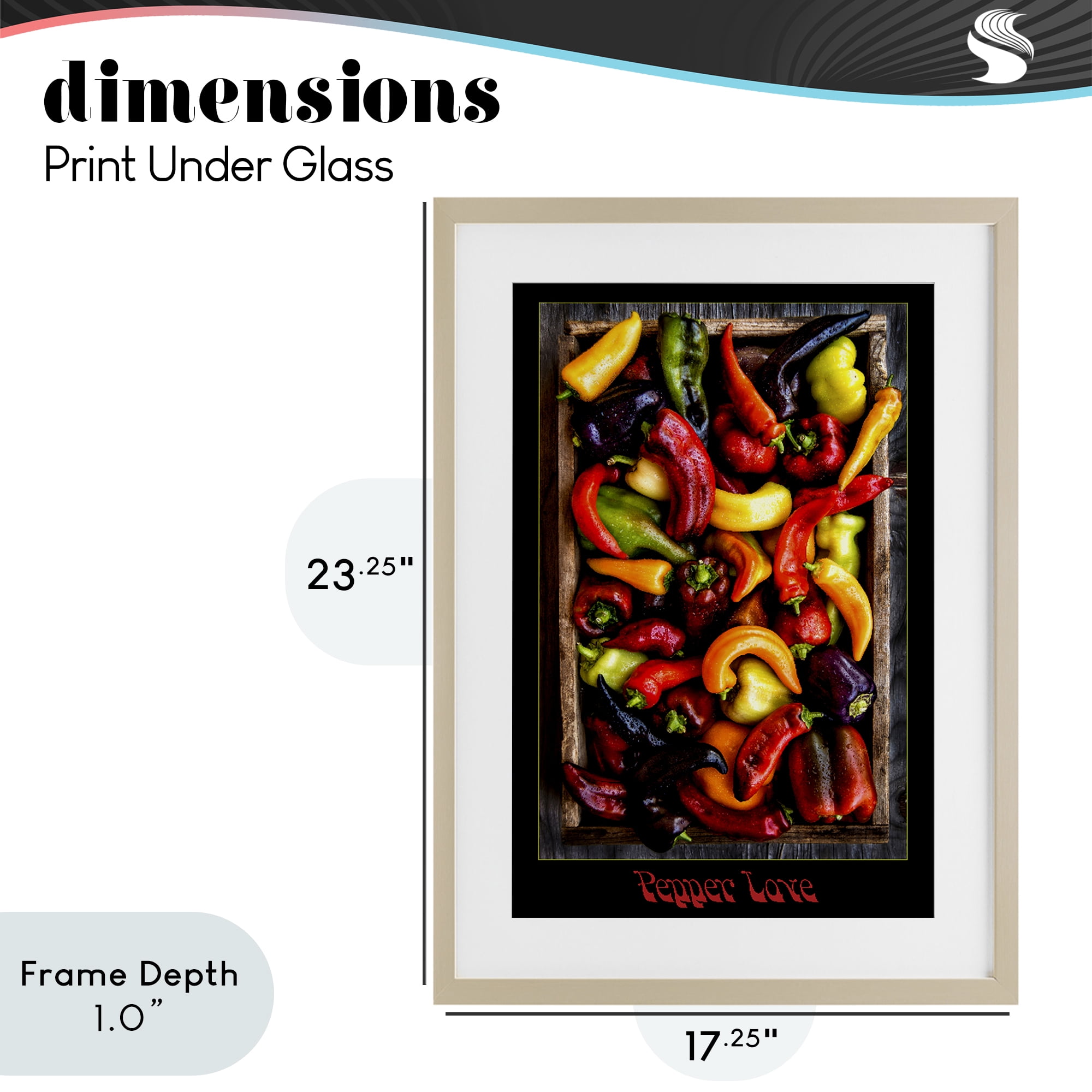 Stupell Industries Pepper Love Vibrant Vegetables Birch Framed Print Under Glass, design by Carl Kravats
