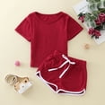 thumbnail image 2 of TAIAOJING Kid Toddler Girl Clothes Baby Sports T Shirt Tops+ Shorts 2PCS Tracksuit Set Baby Girl Outfits 18-24 Months, 2 of 8