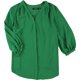thumbnail image 1 of Ralph Lauren Womens Georgette Button Up Shirt, green, Plus Size, 1X, 1 of 2