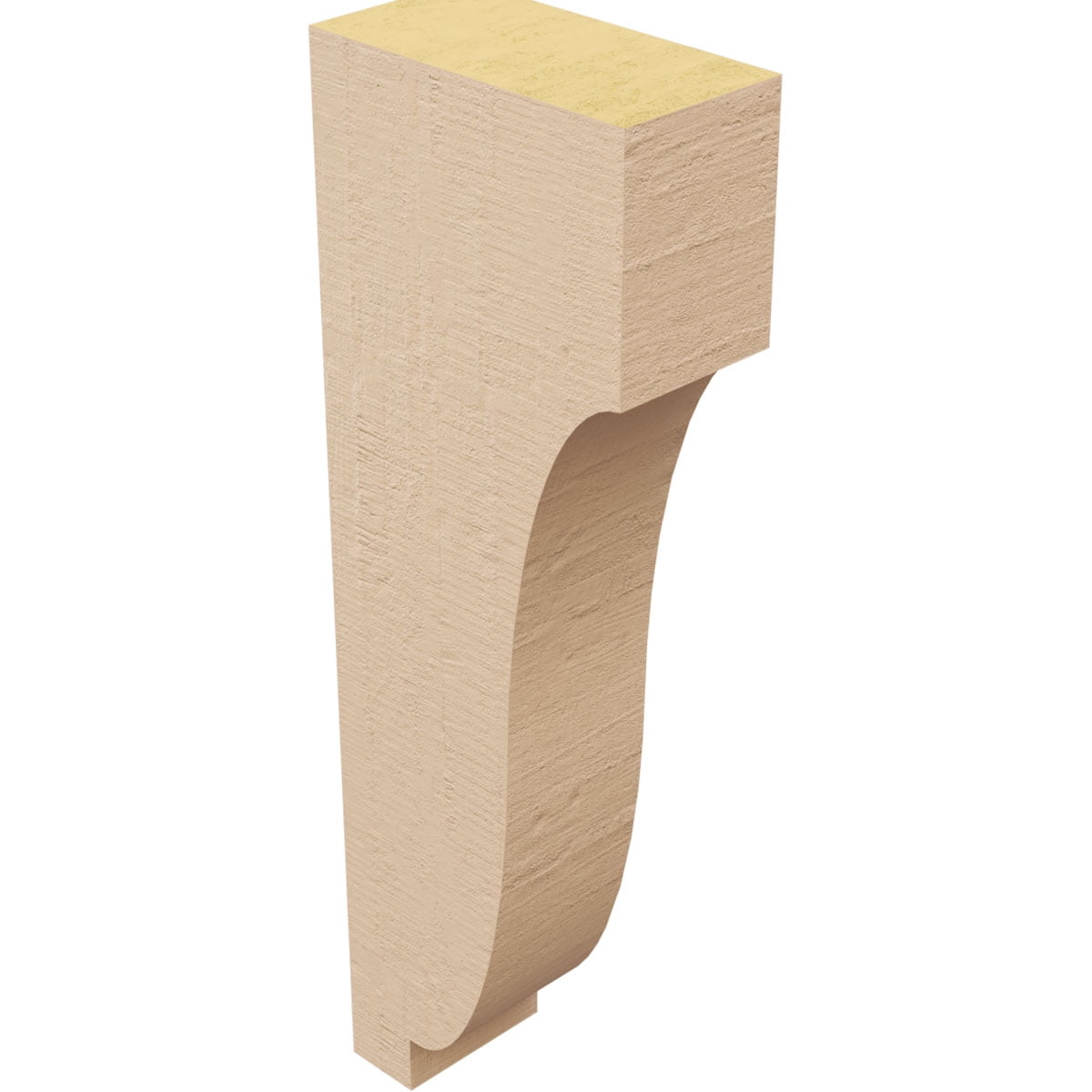 2"W x 4"D x 12"H Thin Van Buren Rough Cedar Woodgrain TimberThane Corbel, Primed Tan