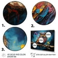 thumbnail image 3 of Designart "Blue Owl Nights Watch composition I" Animals Floater Framed Canvas Wall Art, 3 of 7