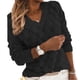 thumbnail image 1 of Women's V Neck Long Sleeve Pullover Sweater Lightweight Knit Sweaters Novelty Sweaters Red XXL, 1 of 4