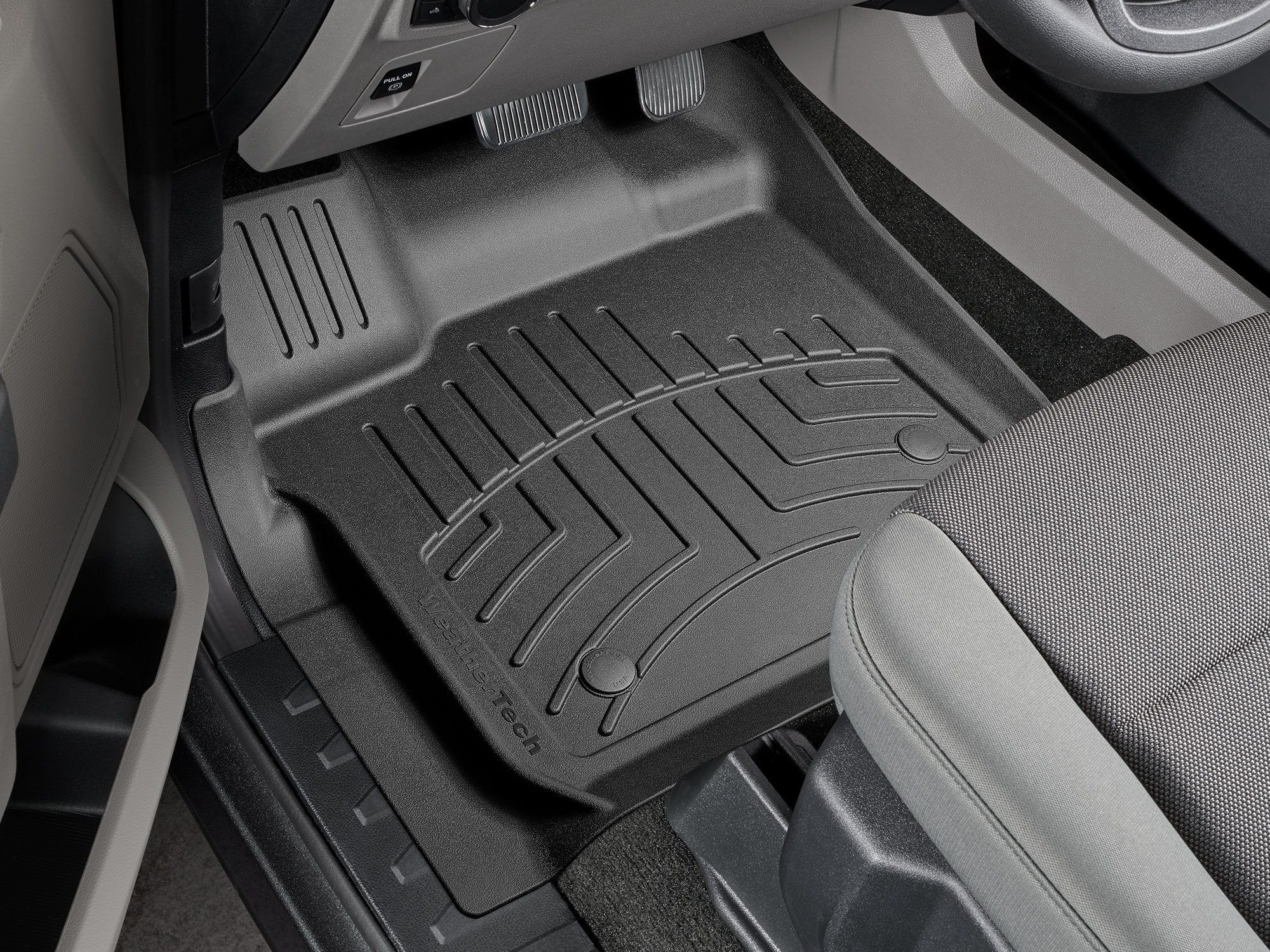 WeatherTech FloorLiner HP Custom Fit Floor Mats compatible with Ford F-150 Lightning, F-150 Raptor, F-150 - 1st Row (Driver & Passenger), Black