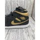 thumbnail image 3 of Ni - ke Ni - ke Air Jordan 1 Mid Men Shoes Black-Metallic Gold DQ8426-071 Men 13 No Box Lid, 3 of 5