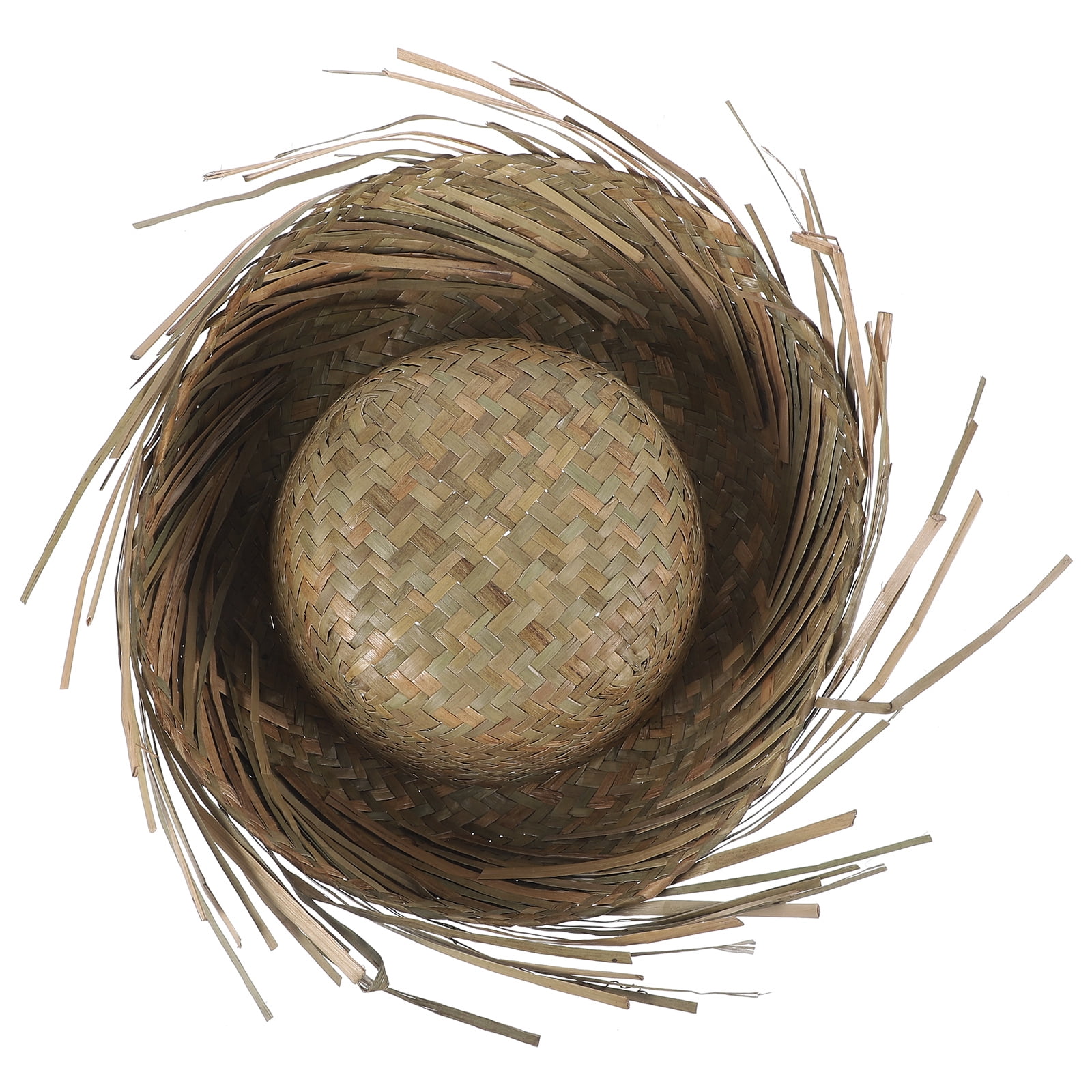 Troglfold woven hat Beach Straw Hat Woven Straw Sun Hat Hawaii Style Beach Hat Summer Hat Beach Mexican Mens Straw Hat,14.17"X14.17"X5.12"
