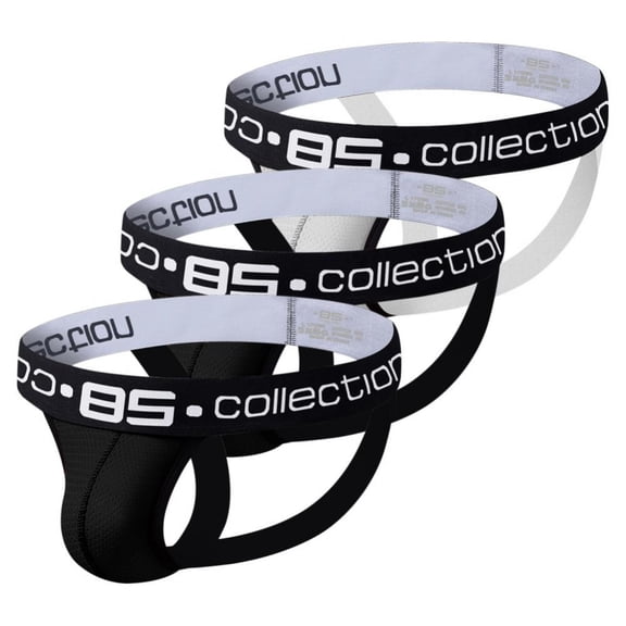 Xmarks Men's 3 Pack Low Rise T Back Thong Breathable Bikini Soft Briefs Underwear